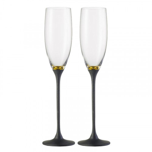 Eisch Champagner Exklusiv - Geschenkset Zlaté-černé šampaňské sklenice v dárkové krabičce 2 ks / 180 ml
